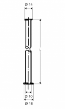 Schell koperen buis chroom 10MM 100CM kraag 1/2 497150699